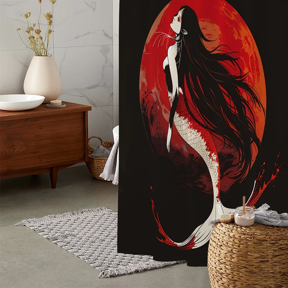 SHENGJUN Halloween Duschvorhang – 183x183 Cm Gruseliges Skelett Design, Wasserdicht & Mit 12 Haken