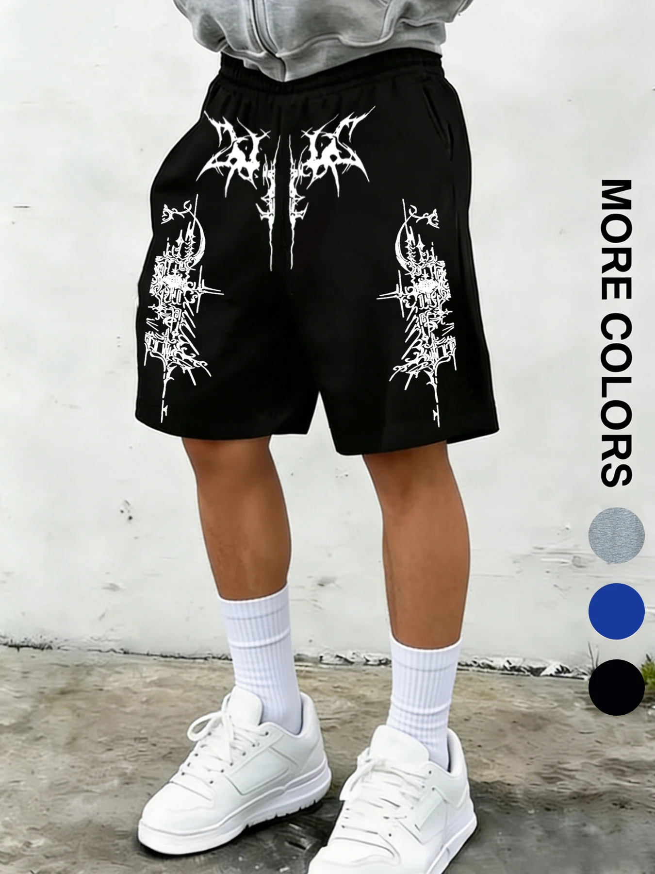 Men's Summer High-Street Style Printed Knit Shorts: Casual, Sporty, and Streetwear Shorts