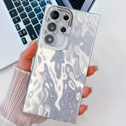 Luxury Shiny Electroplated Glitter Phone Case with Full Camera Protection - Galaxy S24 Plus (1White)