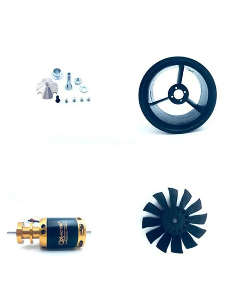 64mm EDF Set 3s 4s 6s Brushless Motor with 12 Blades Ducted Fan 60A 80A esc for RC Airplane Model Parts 6