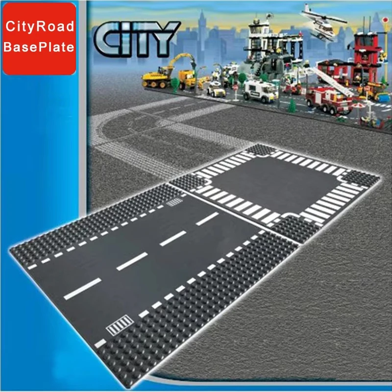 Building blocks base plate Classic City Street View Traffic Road Figures Construction Toys Bricks Plastic Parts Gifts