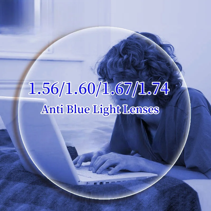 Prescription Glasses Lenses Blue Light Blocking Lenses 1.56/1.61/1.67/1.74 HD Myopia Hyperopia Office Computer Optical Prescription Lenses 1 Pair