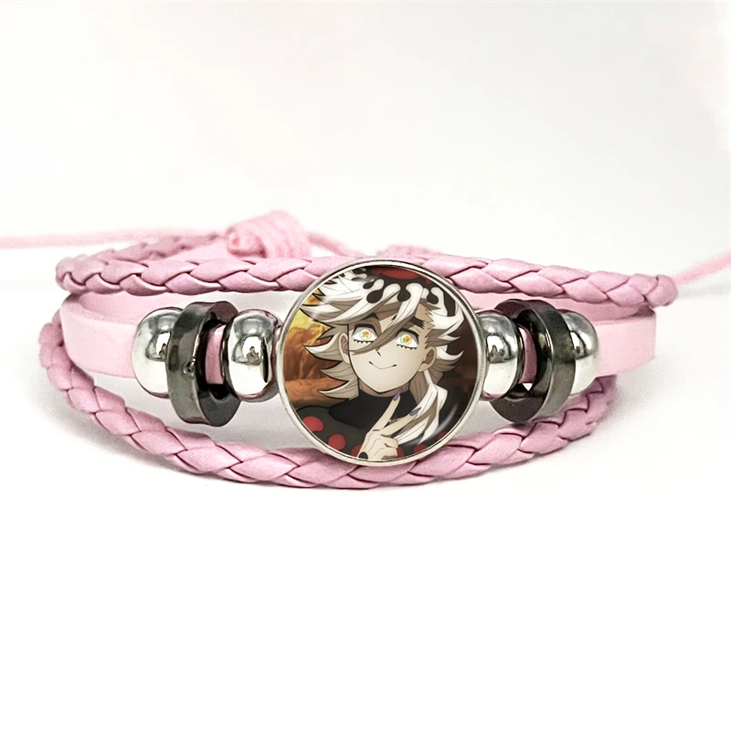 Anime Demon Slayer Braided Bracelet Cosplay Season 3 Swordsmith Village Prop Kamado Tanjirou Nezuko Figure Couple Bracelets Gift 5