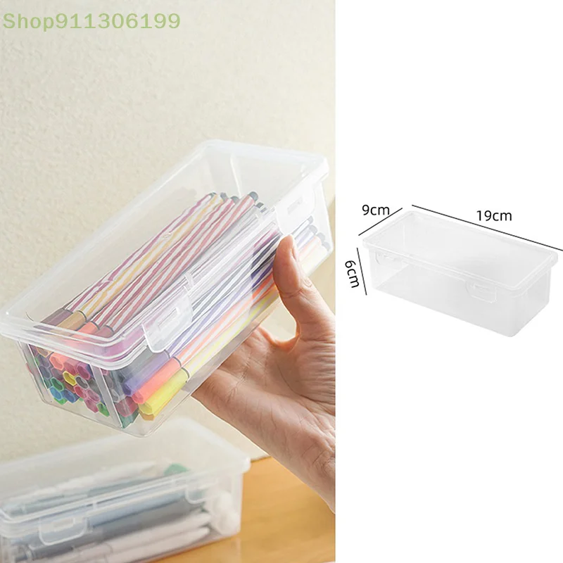 1Pcs Portable Simple Plastic Transparent Pencil Box Pouch Stationery School Pencil Case Supplies for Kids Teachers Home