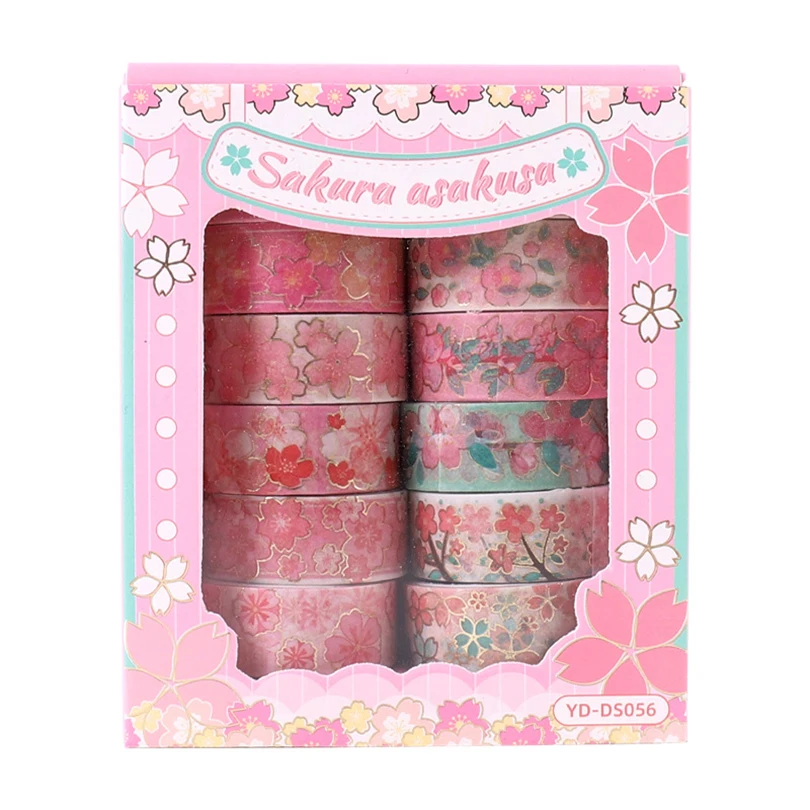 12Pcs Sakura Washi Tape Scrapbooking Supplies Masking Tape Cinta Adhesiva Decorativa School Supplies Diary Decoration Washitape 6