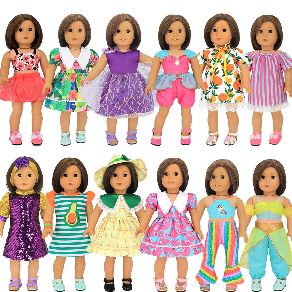 

Комплект одежды для кукол для девочек 18 дюймов, Детские кукольные костюмы, подарки для девочек, игрушки, одежда