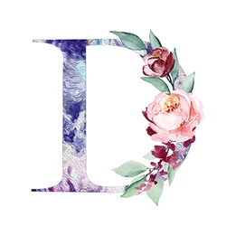 Customized Floral Coffee Mug with Name - Perfect Gift - Blue Mug (D)