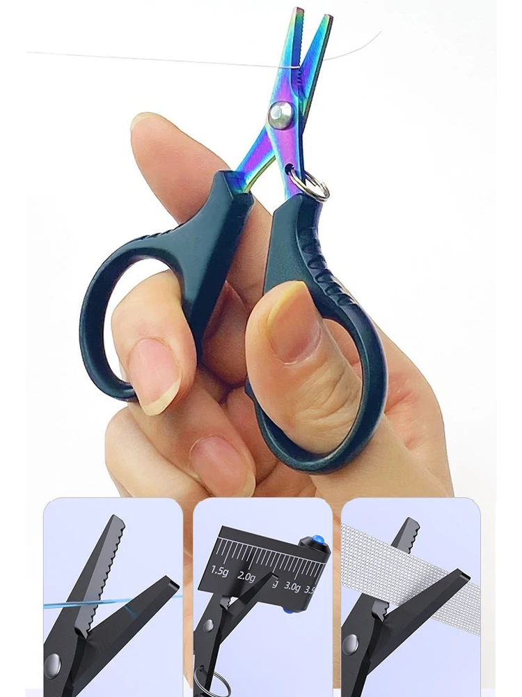 Portable Titanium Coated Mini Fishing Scissor Stainless Steel Scissors for cutting PE Braid Line Lure Fishing Tool Accessories