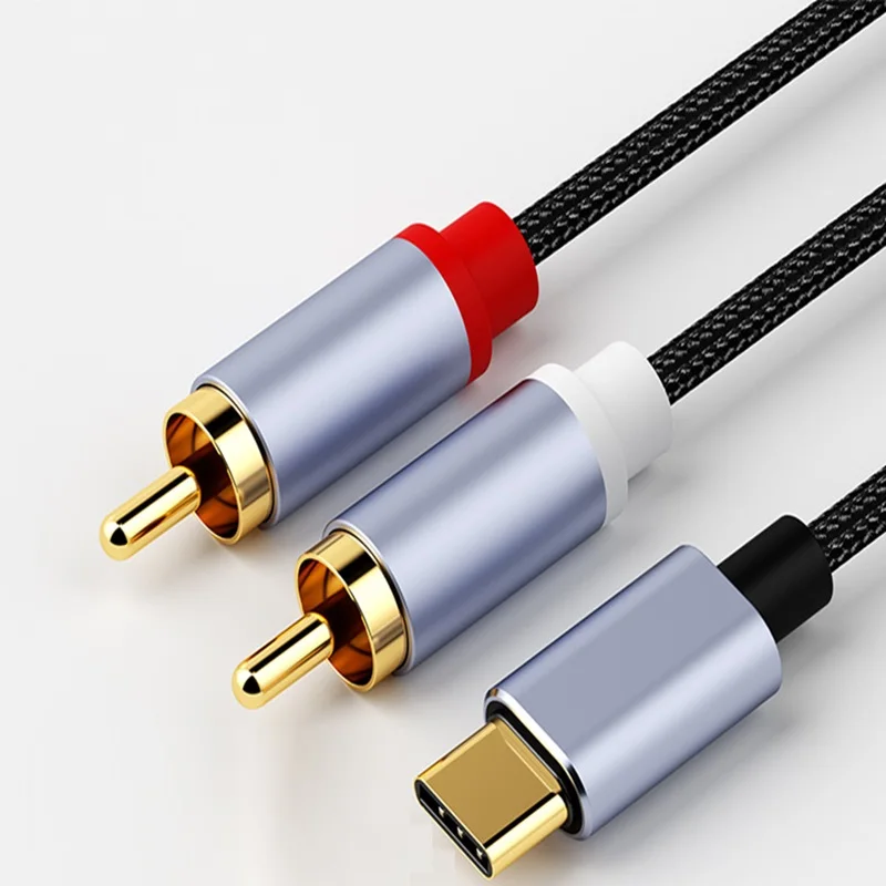 USB-C to Dual RCA Audio Adapter Cable - Premium Quality Stereo Connector