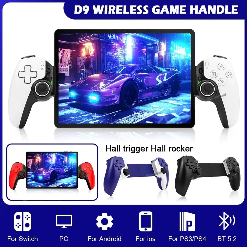 

D9 Mobile Phone Stretching Game Controller Wireless Bluetooth PC Tablet For Switch/PS3/PS4 Dual Hall Somatosensory Controller