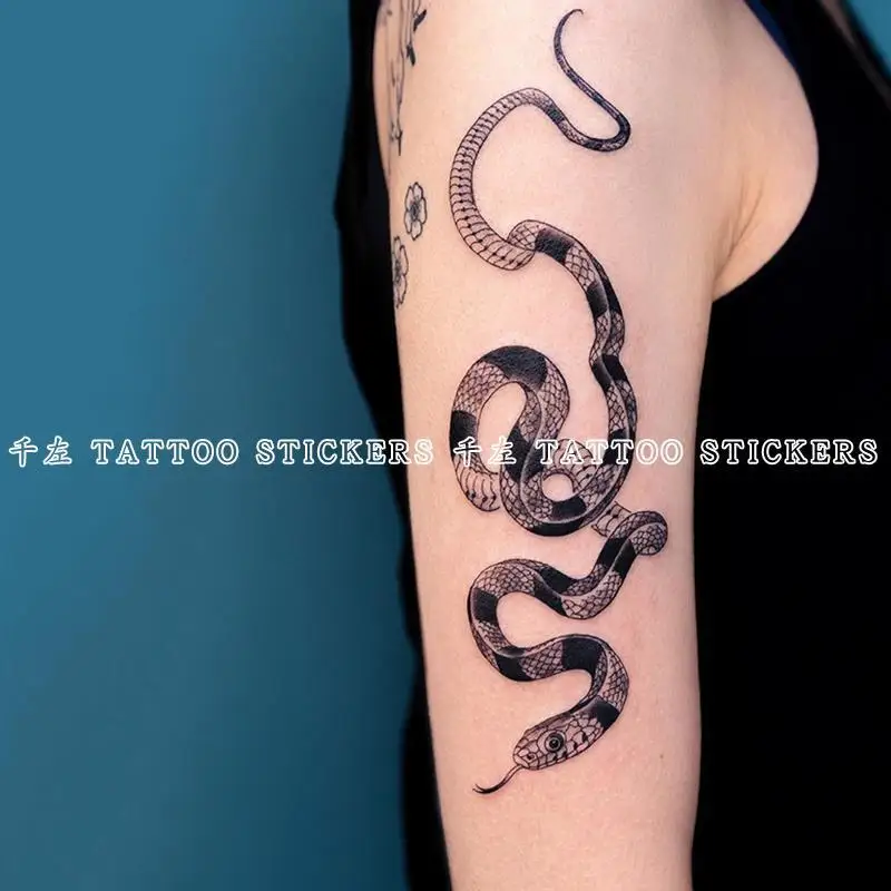 

Временная татуировка змея питона, искусство, сексуальная поддельная татуировка для женщин, стойкая татуировка, наклейка на руку, водонепроницаемые татуировки, временные татуировки