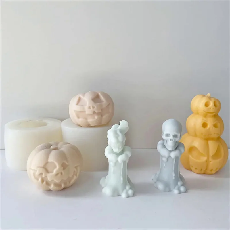 

Diy Halloween Skull Silicone Candle Molds For Aromatic Gypsum Soap Making Supplies Home Decor