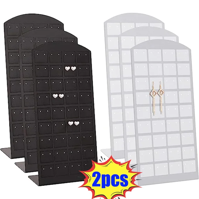 2 pièces mode Portable boucles d'oreilles clous d'oreille support en plastique bijoux présentoirs boucle d'oreille vitrine organisateur support de rangement