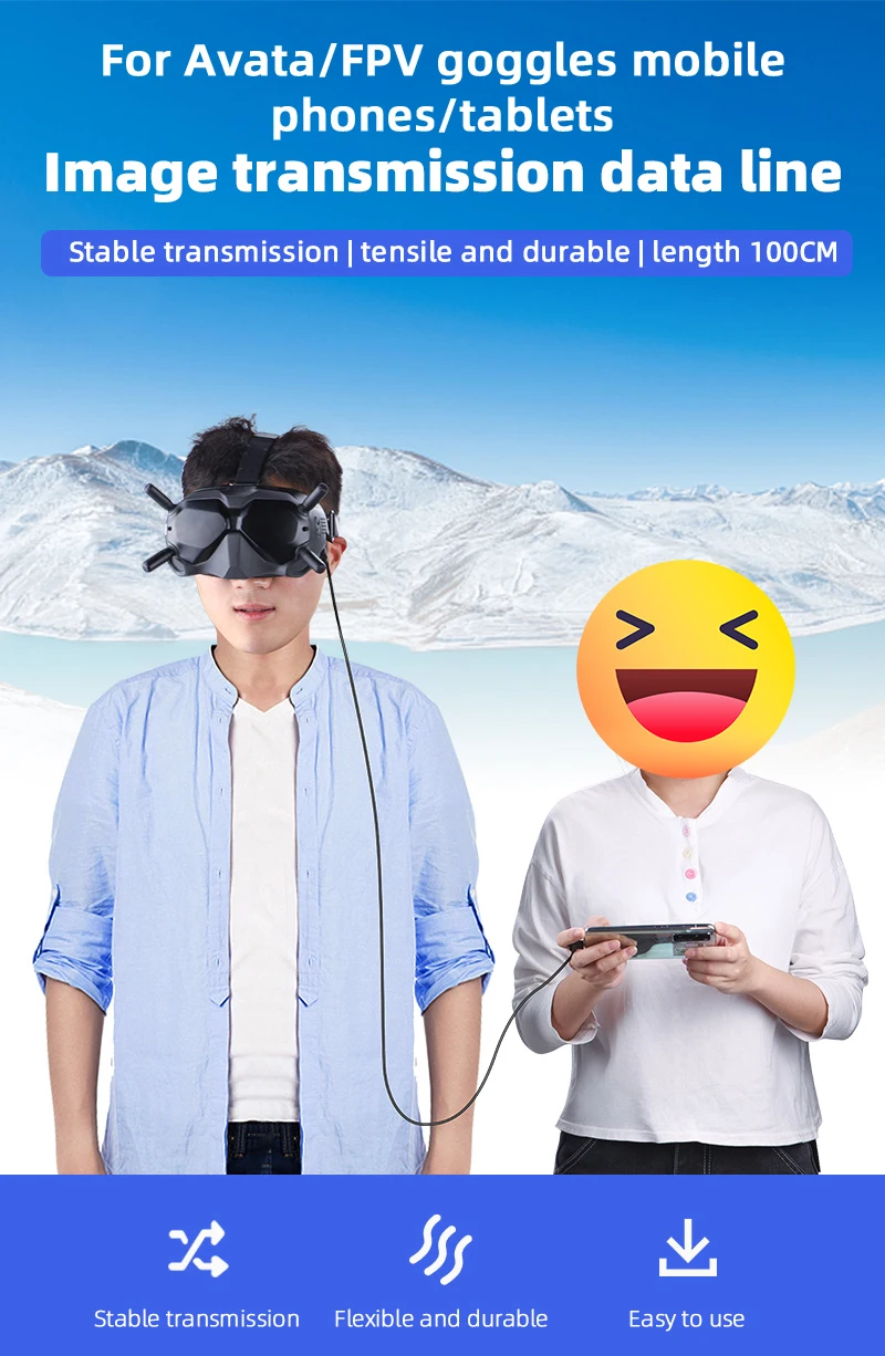 Description Picture 2 of itemData Cable for DJI Avata Goggles 2/V2 Phone Tablet Micro-USB Type-C Transmission Date Line Adapter for DJI FPV Combo Accessory