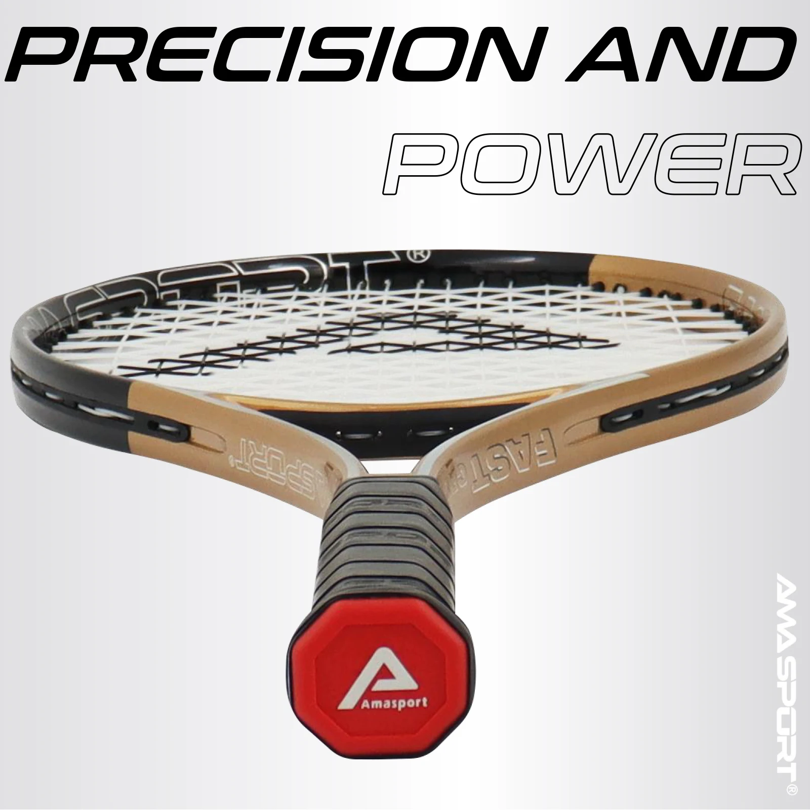 AMA SPORT Fast Control Tennis Rackets-27 inch-Graphite Tennis Racquet Intermediate Pre Strung