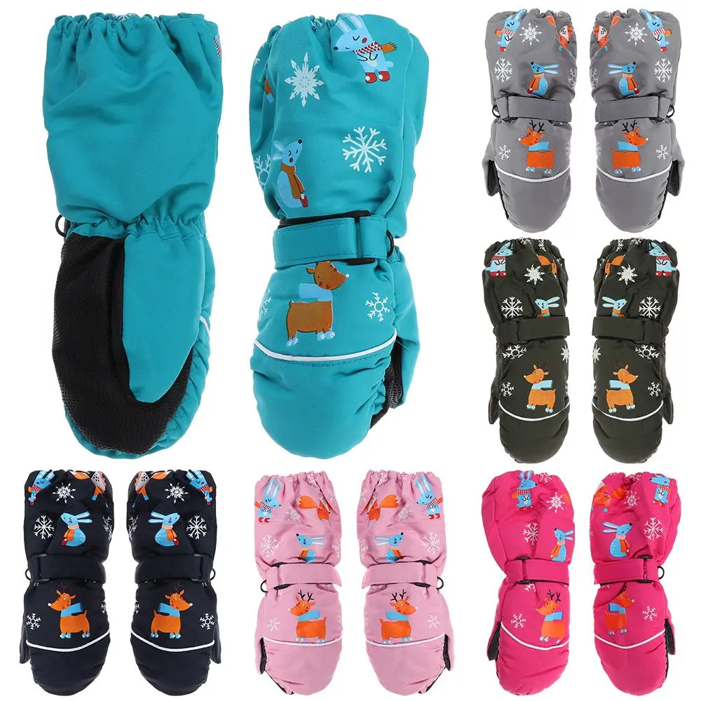 

Детские Зимние Оригинальные водонепроницаемые ветрозащитные зимние перчатки для девочек и мальчиков плотные теплые лыжные варежки для детей