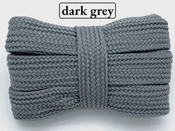 Premium Quality Colored Flat Soft Laces for Sneakers - 2cm Wide, Thickened Design (Dark gray)