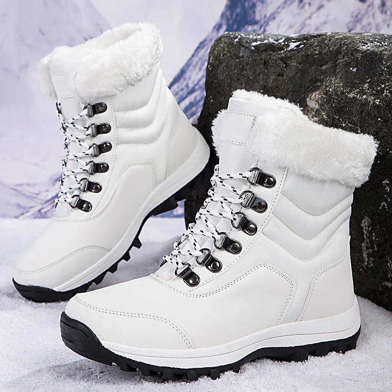 

Winter Women Ankle Boots High Quality Warm Snow Boots for Women Lace Up Comforthable Hiking Shoes Oudoor Winter Women Sneakers