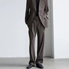 Men's Luxury Draped Baggy Suit Pants Casual Button-down Solid Color Straight Premium Elegant Dress Pants 2024 New 5