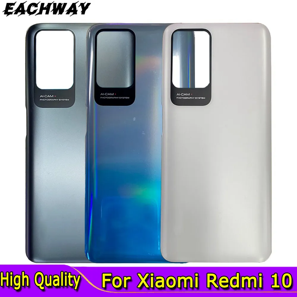 

6.5" For Xiaomi Redmi 10 Battery Cover Rear Glass Door Housing Replacement Parts New For Redmi 10 Back Battery Cover