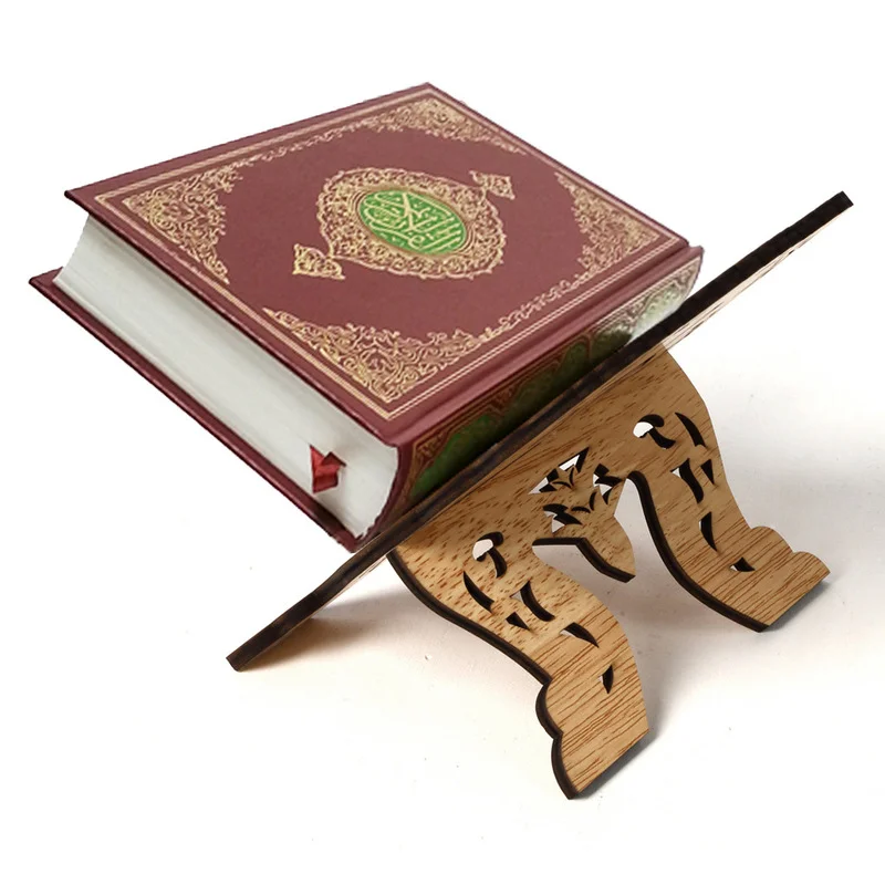 

Wooden Eid Al-Fitr Islamic Bible Quran Koran Stand Holder Book Shelf Holder Eid Mubarak Decor Ramadan Kareem Decoration for Home