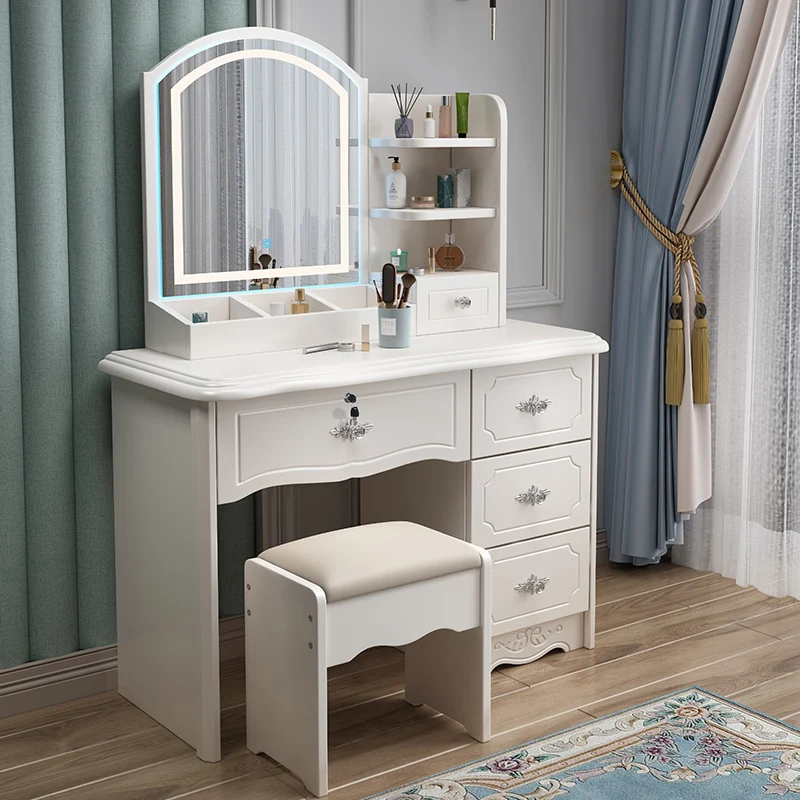 

Led Makeup Dressing Table Organizer Light Vanity Nightstands Dressing Table Organization Storage Comoda Mueble Italian Furniture