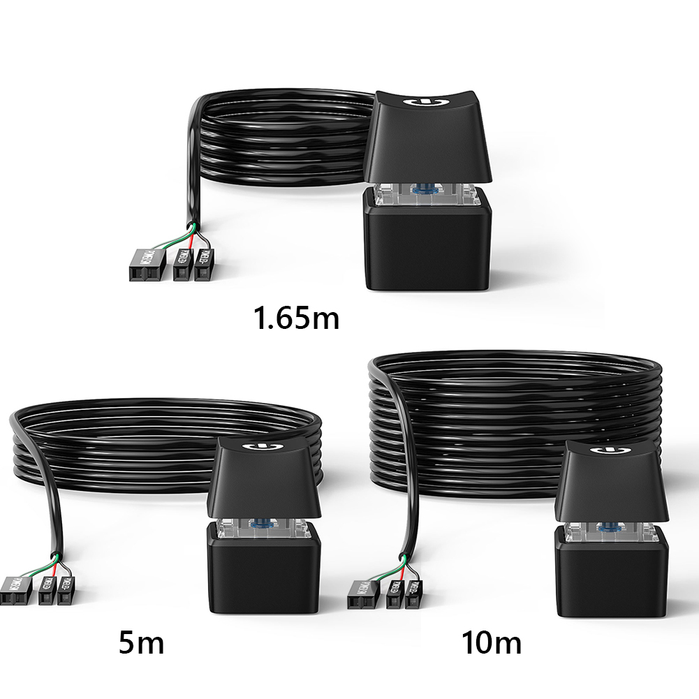 1.65m/5m/10m Motherboard Power Motherboard External Start Blue LED Lights Power On Off Switch Mechanical Shaft for Internet Cafe