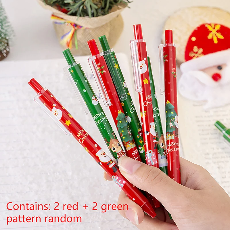 

4 Pcs Cute Gel Pen Creative Christmas Gift Press Office Gift School Supplies Stationery Kawaii Funny Pens