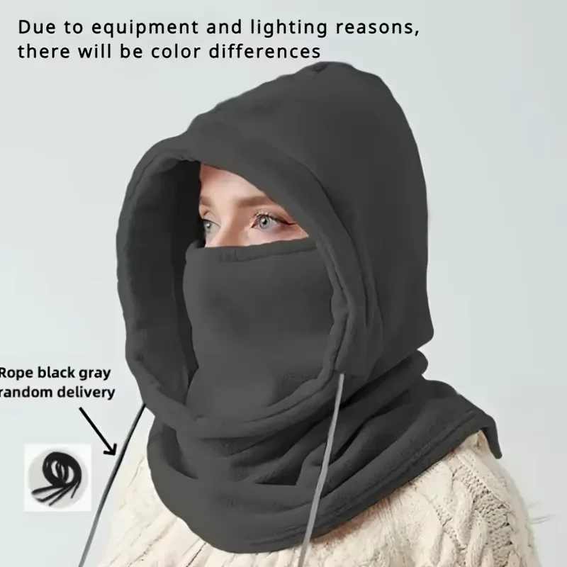 Winter Thermal Fleece Balaclava Scarf Outdoor Sports Ski Face Mask Neck Warmer Snood Hood Hat Windproof Cold Warm Riding Cap thermal balaclava mask fleece hat and scarf set