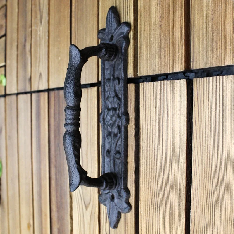 

European Retro Cast Iron Craft Door Handles For Garden/Courtyard Door Handle Decoration For Home Door