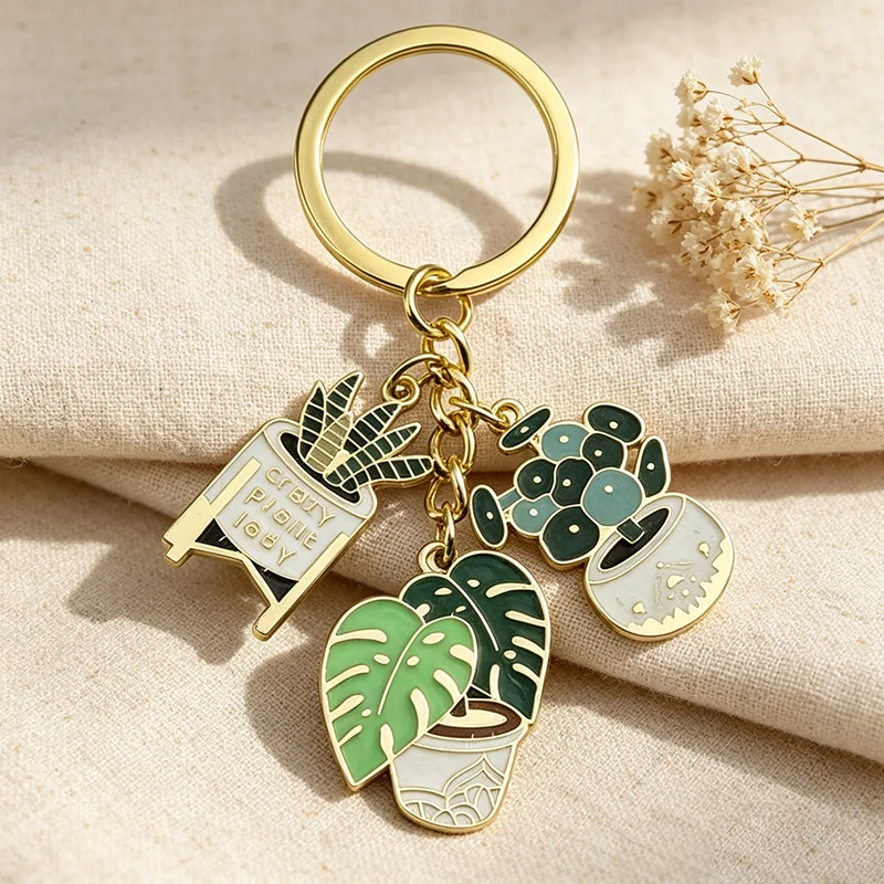 Verrückte Pflanzengirl-Schlüsselanhänger: Monstera-Sukkulenten-Anhänger als Geschenk für Pflanzenliebhaber, Pflanzenmama-Taschenaccessoire