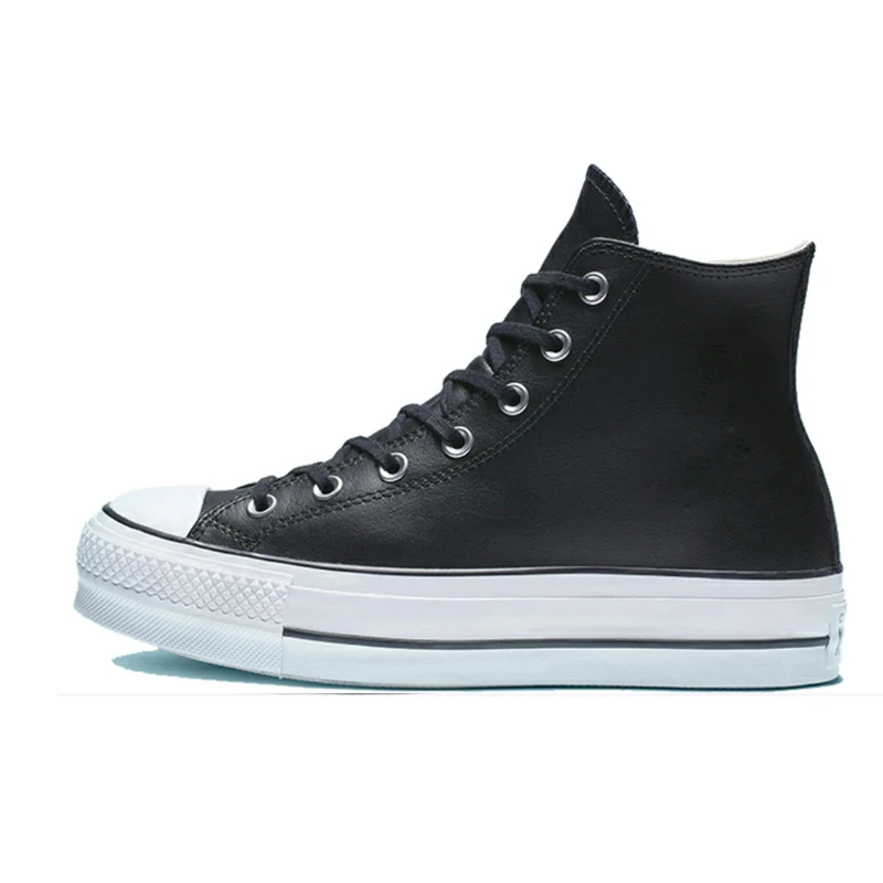 CONVERSE-Zapatillas deportivas ALL para mujer, deportivas informales de cuero con plataforma alta y cordones, color y negro, Otoño Invierno _ - Mobile