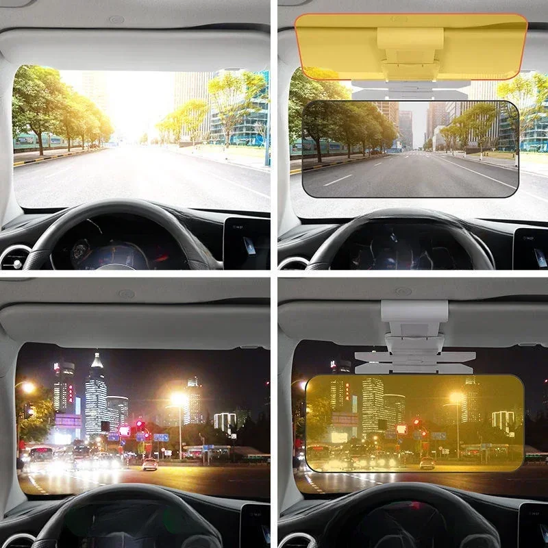 Car Sun Visor Goggle Night Vision Driving HD Anti Sunlight Dazzling Day Mirror UV Fold Flip Down Clear View Interior Mirrors