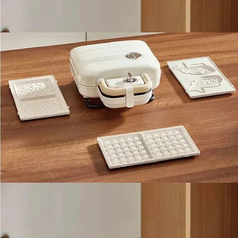 Electric sandwich breakfast machine household timer toaster double plate multi-function toaster waffle pancake machine 220V 4
