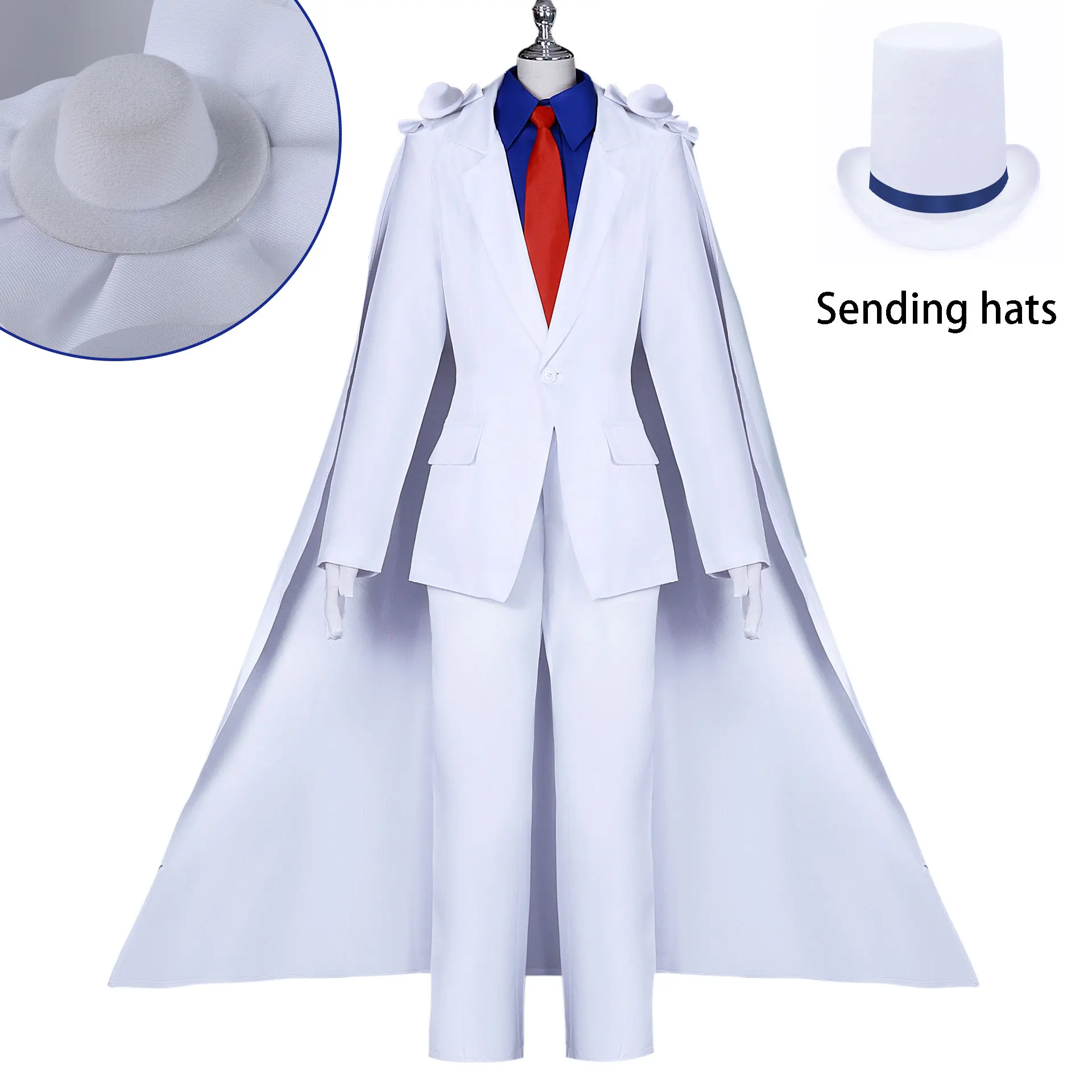 Detective Conan Kaito Kid Phantom Thief Cosplay Costume for Men (Unofficial)