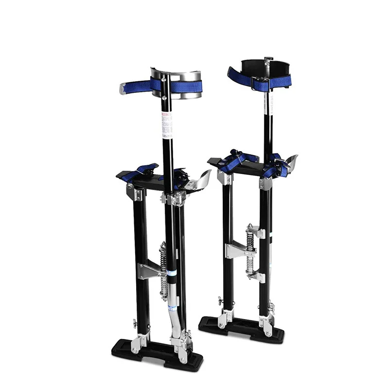 2-Pack 122-153CM Adjustable Aluminum Tool Stilts with Protective Knee Pads Non-Slip Work Stilts Climbing Pedal for Home