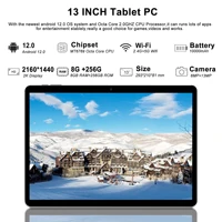 2024 New 13 Inch Large Screen 2160*1440 IPS 10000mAh Battery 8GB+256GB Phone Call 5G WIFI Google Play tablet Laptop Kids tablet 2