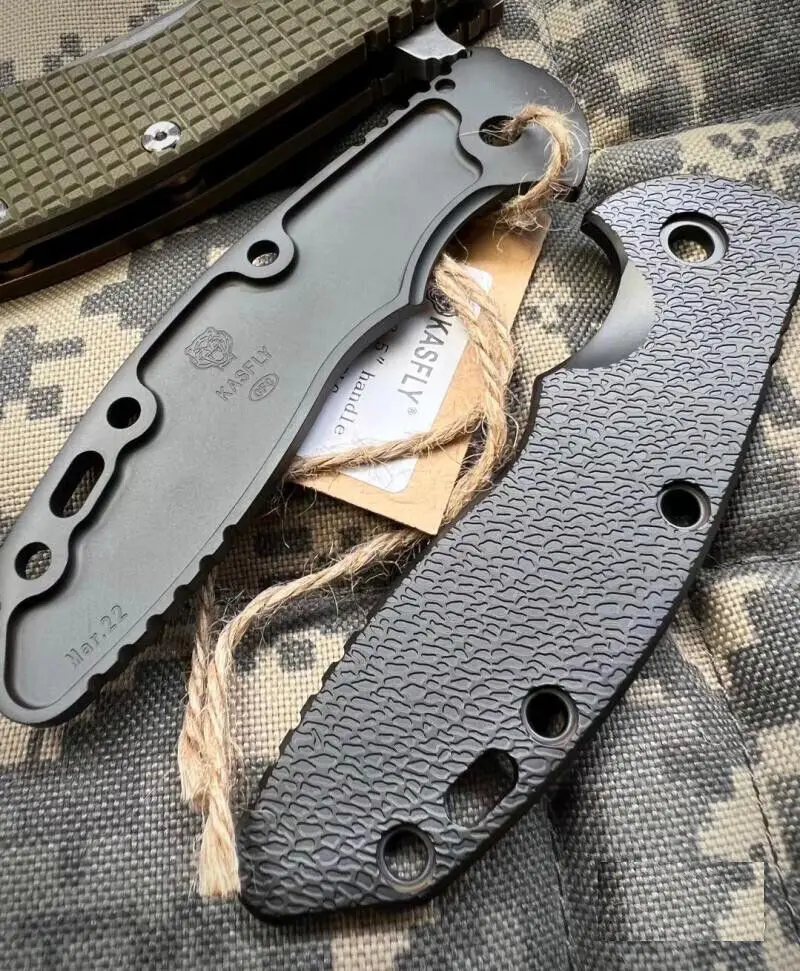 

KASFLY CNC TC4 Patch for Rick Hinderer Knives XM18 3.5 Dragon Skin Black Diamond Coating