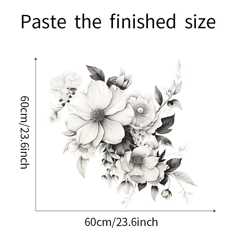 Romantic White Flowers Wall Stickers wall stickers wall sticker home decoration accessories Living Room Bedroom Background Decor Mural Bathroom Home Decoration Self-adhesive Decals