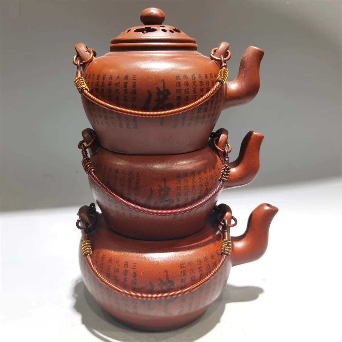 

Китайский Глиняный Чайник из исинской глины, чайник из красной грязи, сердца, сутра, подъемный баллон Gu Jingzhou 360 мл