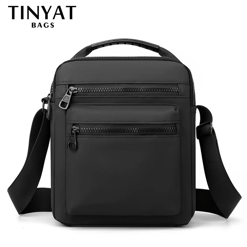 TINYAT Business Shoulder Bag For Men Work Nylon Husband Crossbody Bags