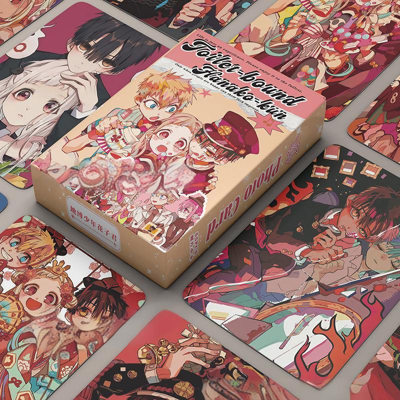 55PCS Toilet-bound Hanako-kun Anime Laser Lomo Card - Japanese Manga Character Holographic Photo Cards