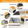 Kids Table and Chair Set,4 in 1 Toddler Desk with Storage Drawer,Wooden Activity Table for 2 in 1 Detachable Tabletop,Bo 4