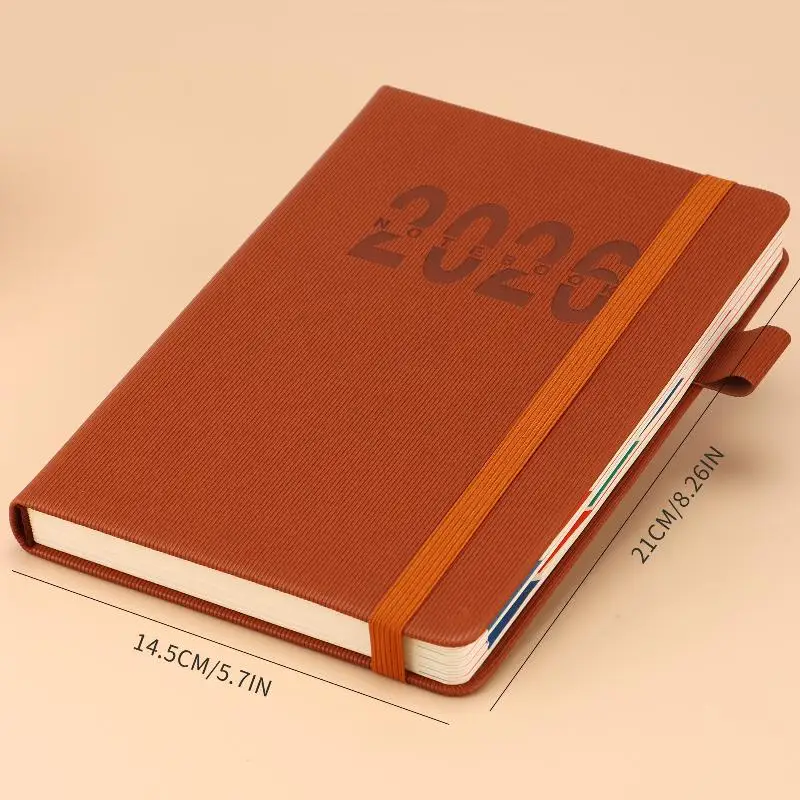 Colorful Hardcover Leather Daily Monthly Planner, 400 Pages
