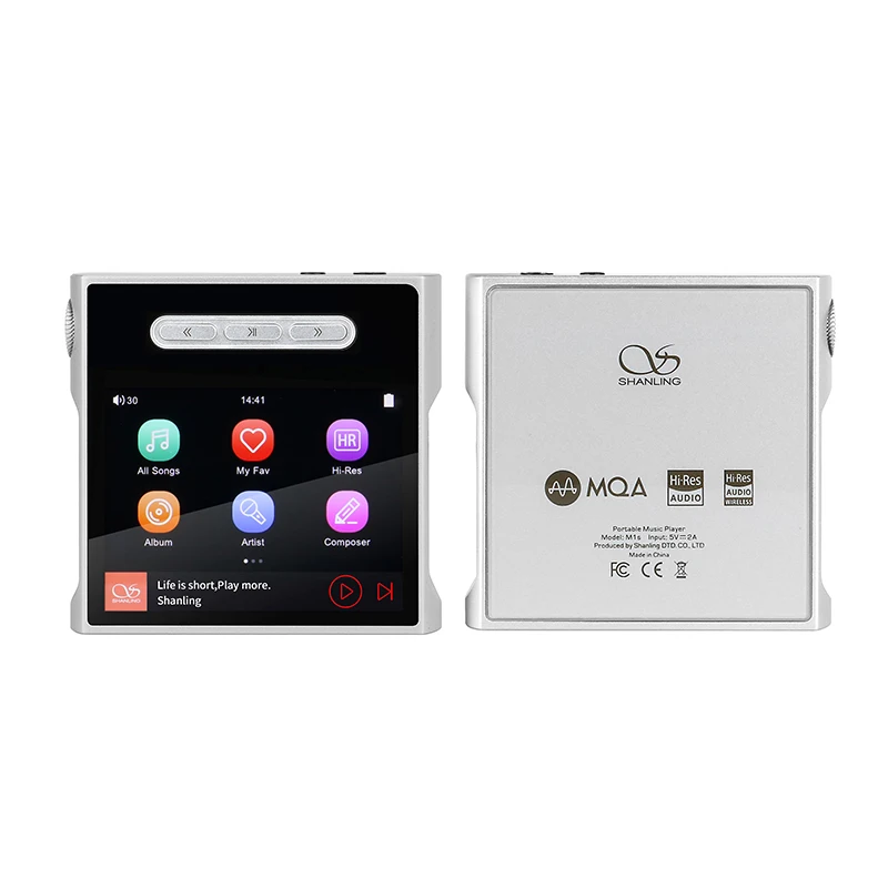 SHANLING M1s Portable Music Player Bluetooth ESS ES9038Q2M DAC MQA 2*RT6863 Amp 3.5mm&4.4mm Outputs x2000 platform 245mW 32 ohm
