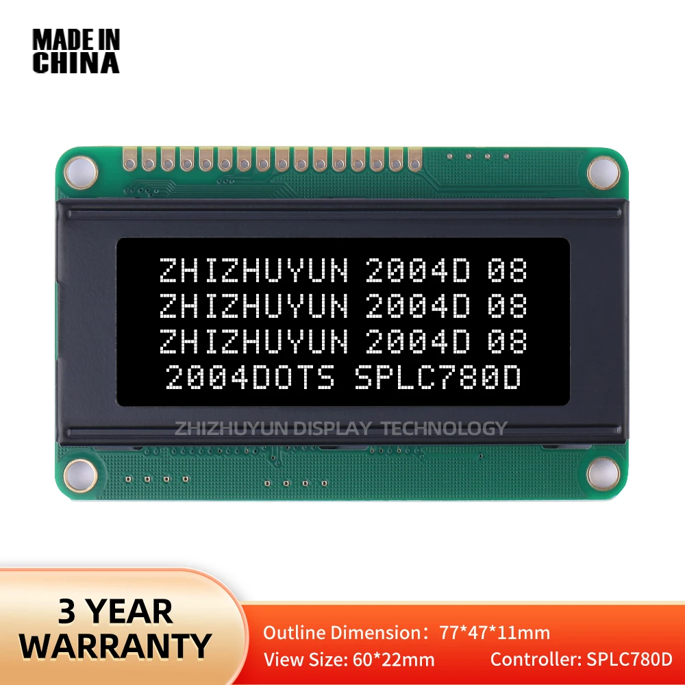 

Quality Assurance LCD2004D Display LCD Screen Module BTN Black Film Multiple Word Libraries 20*04 Stable Supply Of Goods