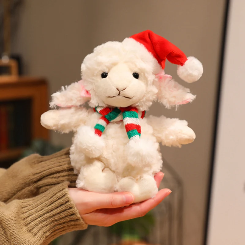 15/22/28cm Cute Soft Christmas Sheep Plush Toys Soft Lamb Plush Dolls Stuffed Sheep Plushie Baby Toys Birthday Gifts for Kids