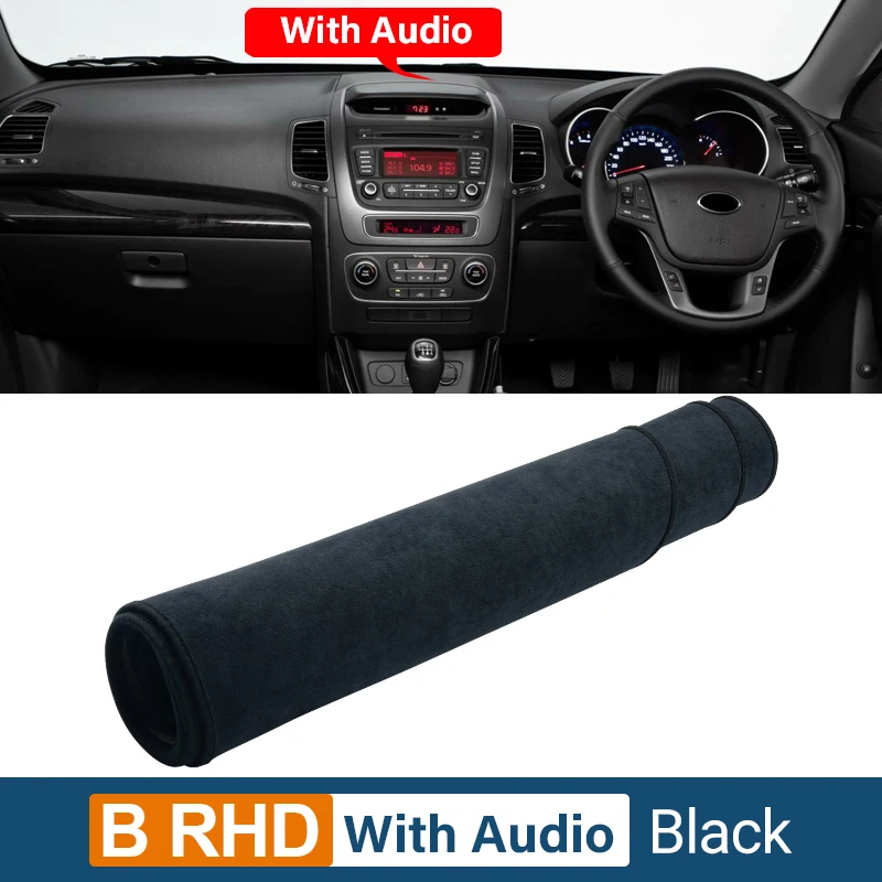 thumbnail image 1 of Cubierta para tablero de instrumentos de automóvil para Kia Sorento 2 XM 2013 2014, tapete para parasol para tablero de instrumentos, almohadilla antideslizante, accesorios, 1 of 5