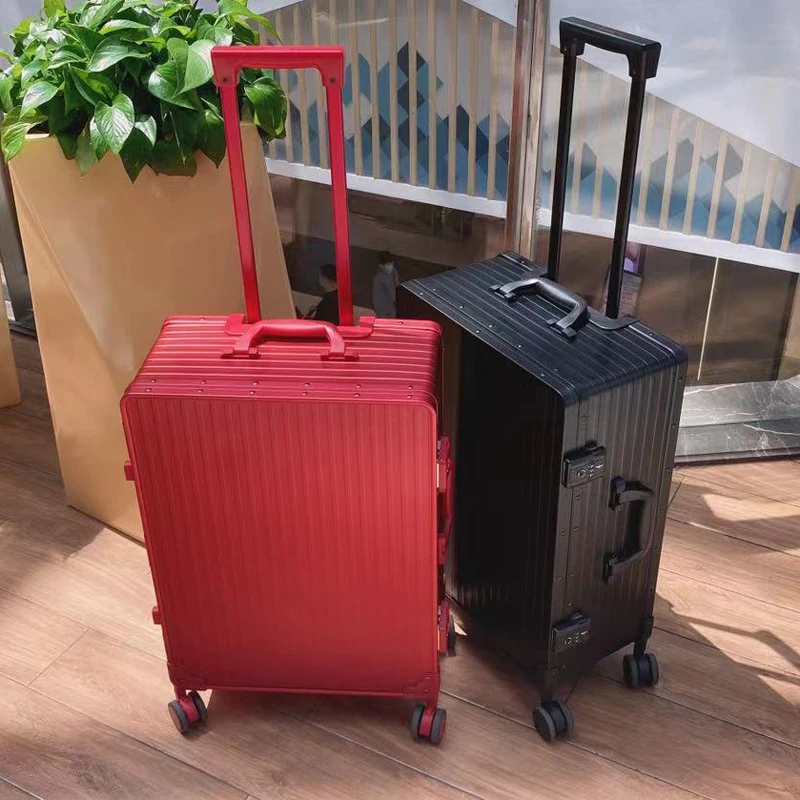 Brand Fashion Luggage Japanese style  20/24/28 inch ins mute wheel boarding travel suitcase aluminum frame trolley luggage