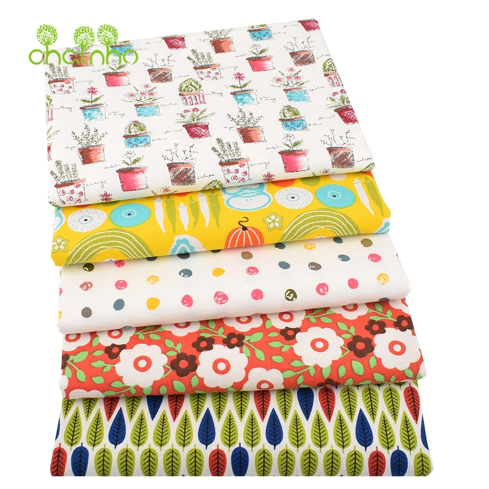 Chainho,Printed Cotton Linen Fabric,DIY Quilting Sewing Material,Cloth For Table,Sofa,Curtain,Bag,Cushion,Floral Series,15CLA8